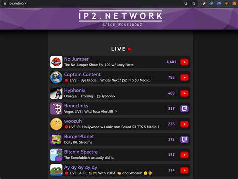 ip2 network|IP2 Streamlist